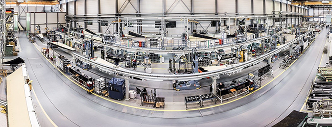 Alles im Fluss bei der neuen horizontalen A320-Fertigung in Stade. (Foto: Airbus)