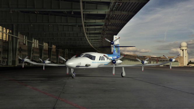 Up to seven electric propeller engines can be mounted. In addition to a gas turbine, a diesel engine or a fuel cell may also be used as an energy source. Up to seven electric propeller engines can be mounted. In addition to a gas turbine, a diesel engine or a fuel cell may also be used as an energy source.