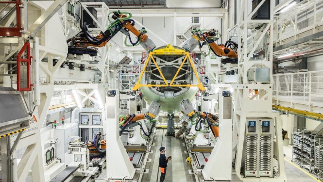Airbus verfügt in Hamburg über die im Unternehmen bis dato modernste Rumpfstrukturmontagelinie