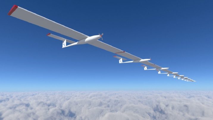Mehrere Einzelflugzeuge koppeln sich zu einem Flugkörper, der Böen besser abfedern kann als ein einziges Flugzeug mit großer Spannbreite.