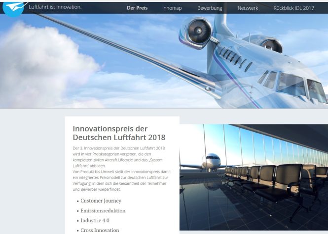 Verleihung des Innovationspreises der Deutschen Luftfahrt 2018