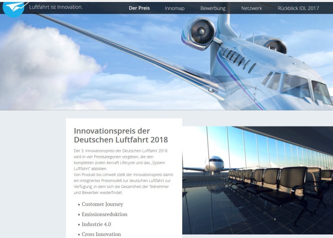 Verleihung des Innovationspreises der Deutschen Luftfahrt 2018 Verleihung des Innovationspreises der Deutschen Luftfahrt 2018
